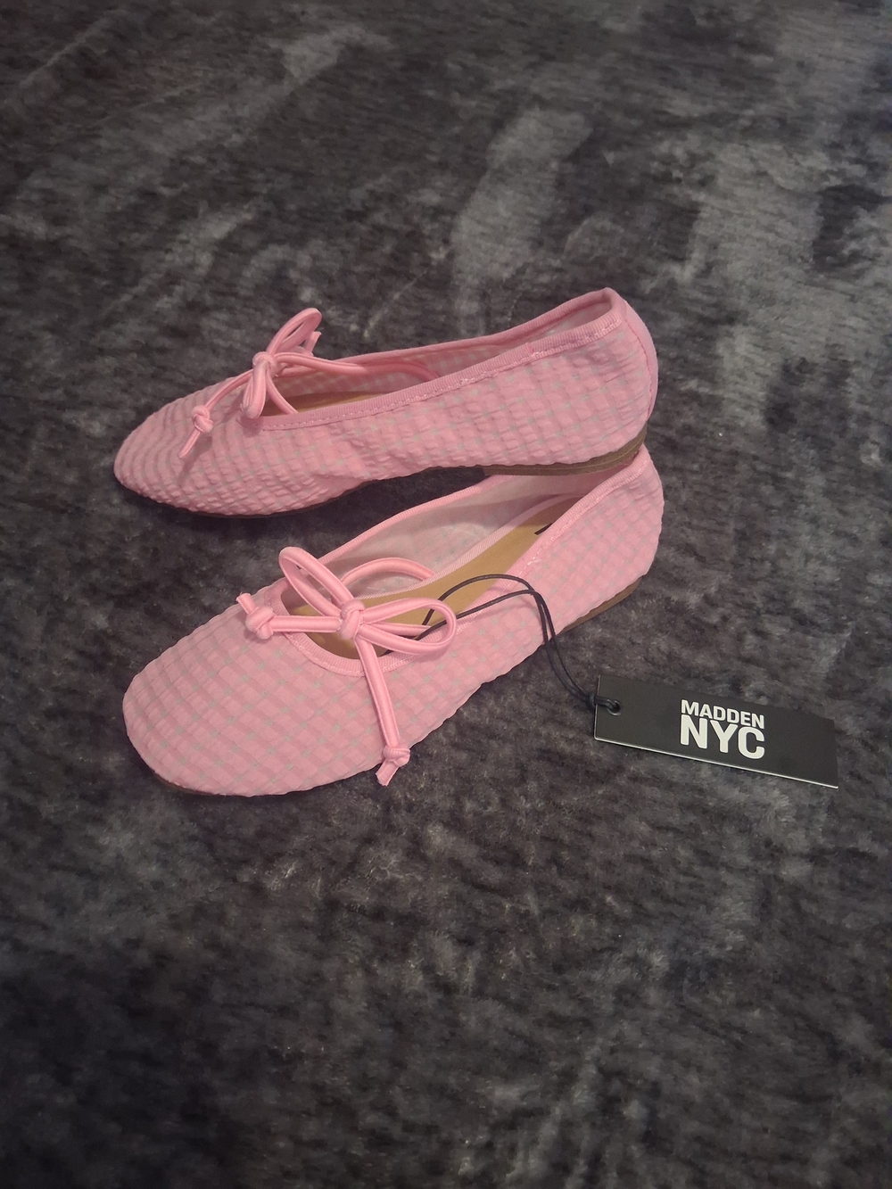 NWT Madden NYC Pink Bow Mesh Ballet Flats Slip On Girls Size: 1